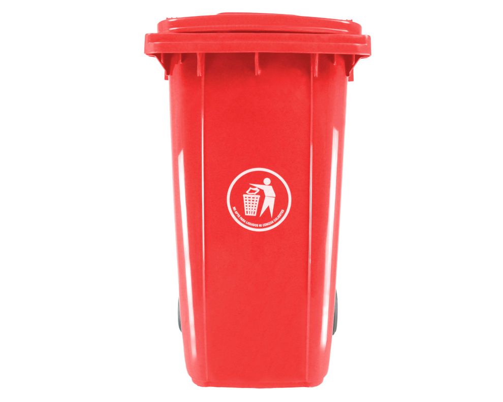 Basurero cuadrado rojo 240 lt-0