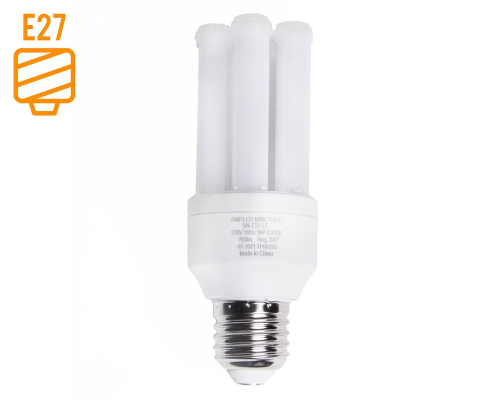 Ampolleta LED 9W E27 luz cálida Mini Tubo Elfa.-0