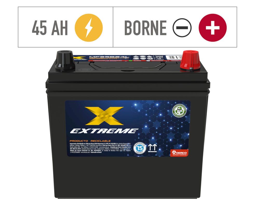 Batería 45AH 380CCA izquierdo MF55B24L Extreme.-1