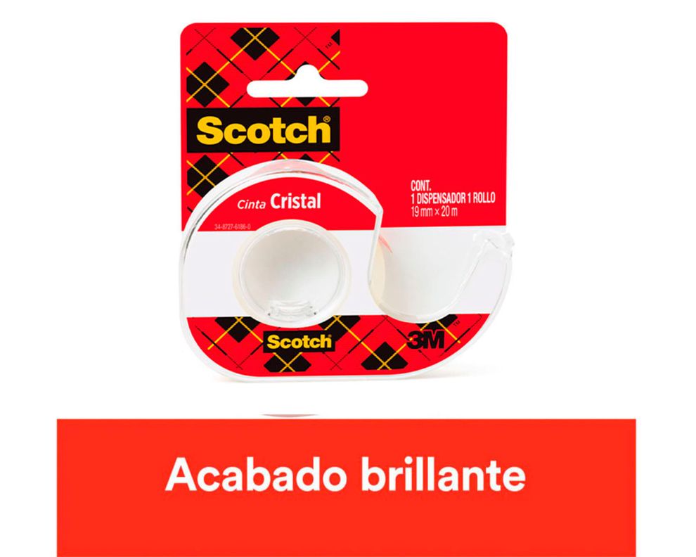 Cinta cristal 19 mm 20 m + dispensador scotch-1