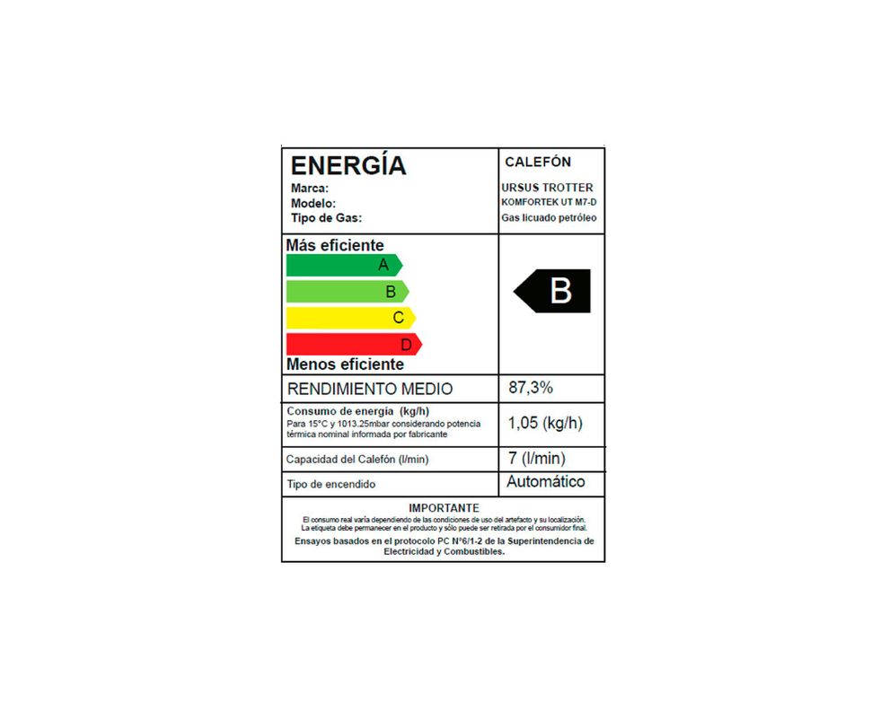 Calefont KOMFORTEK UT M7-D GL 7 lt tiro natural gas licuado-5