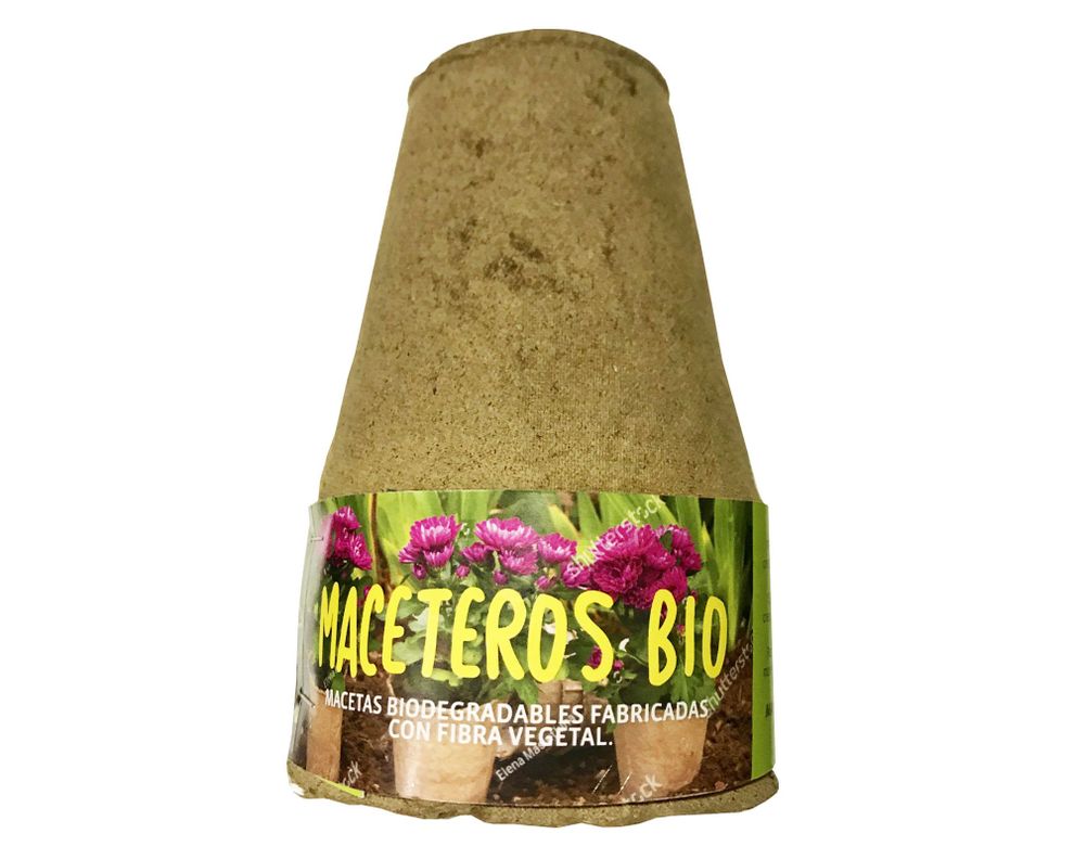 Macetero 10 cm biodegradable 6 unidades Huerto sano.-1