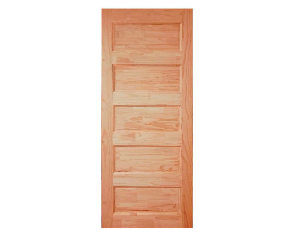 Puerta Pino Radiata Alcala 65x210 cm 5 paneles Moldupanel-1