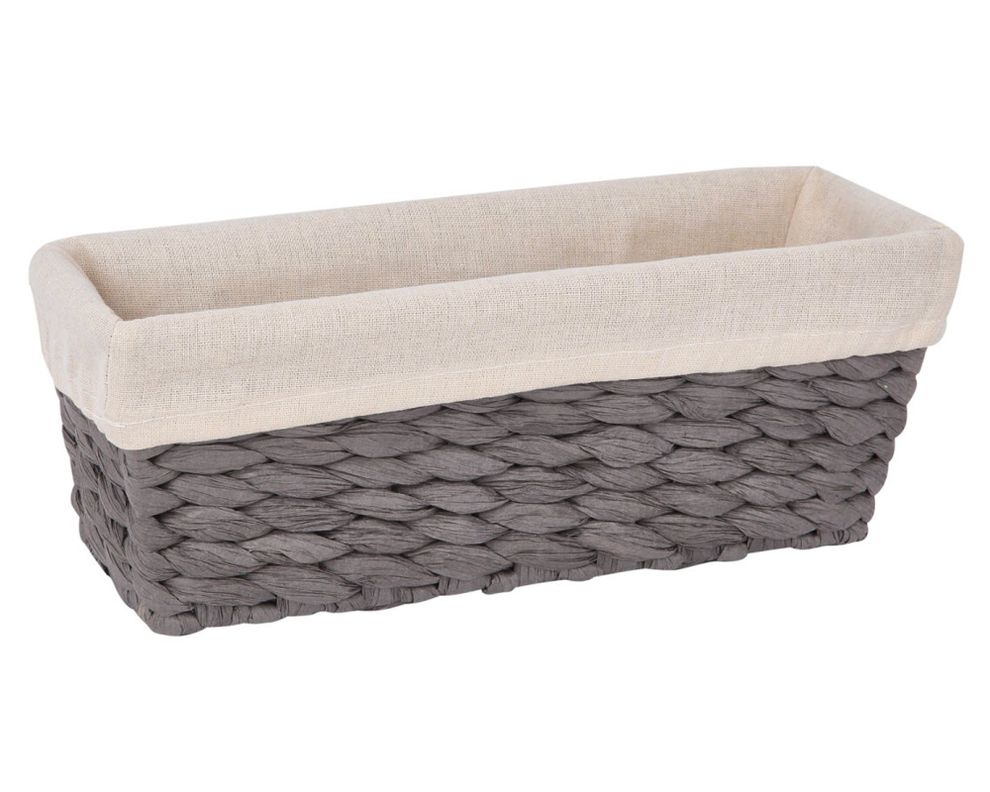 Canasto organizador gris 33x10x12 cm-0