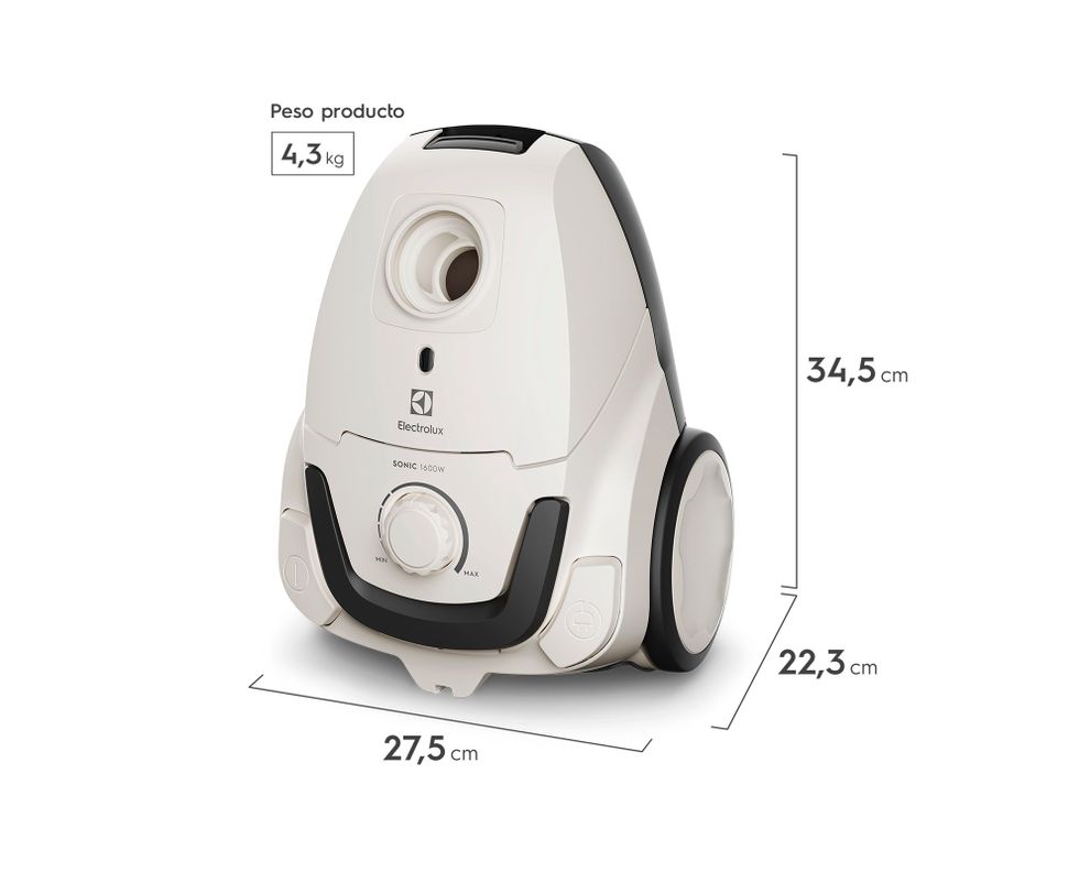 Aspiradora de arrastre Sonic BGG10 shell white 1600W-6