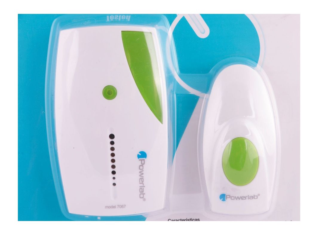 Timbre inalámbrico 36 melodías Doorbell verde/blanco Powerlab-4