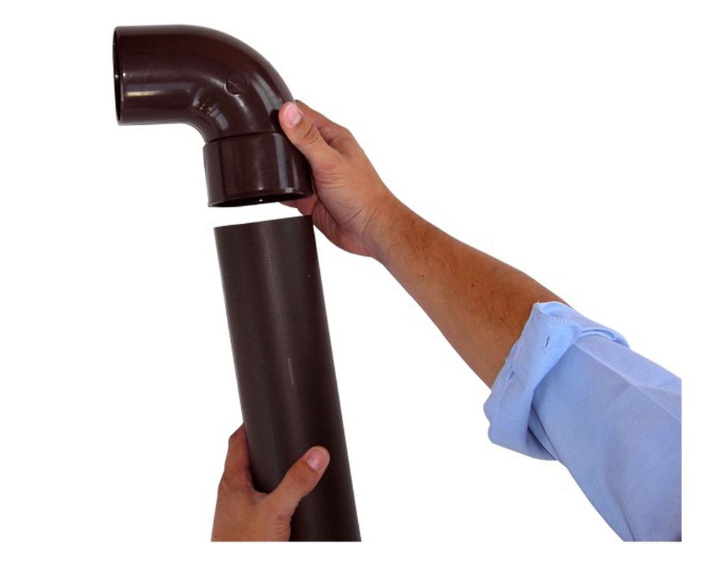 Codo 87,5º M-H PVC marrón-2