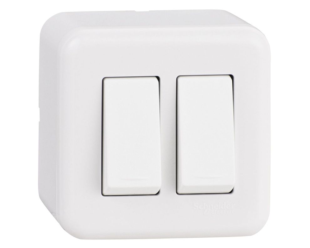 Casquete interruptor doble 16A Génesis blanco Schneider-1