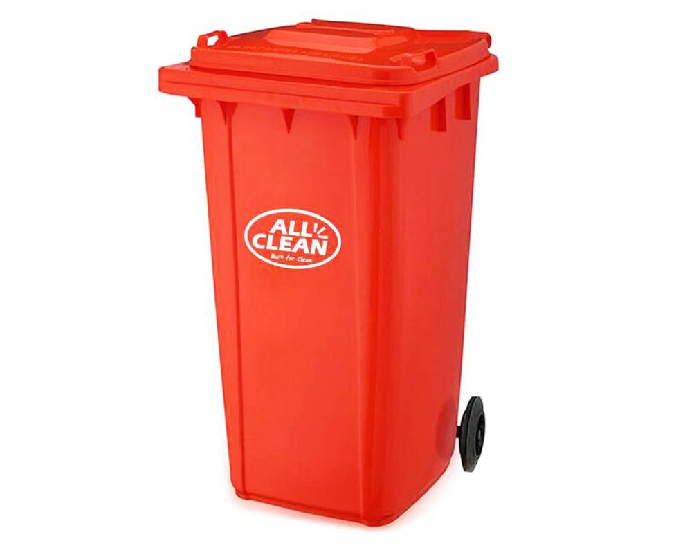 Basurero 120 litros rojo All clean-0