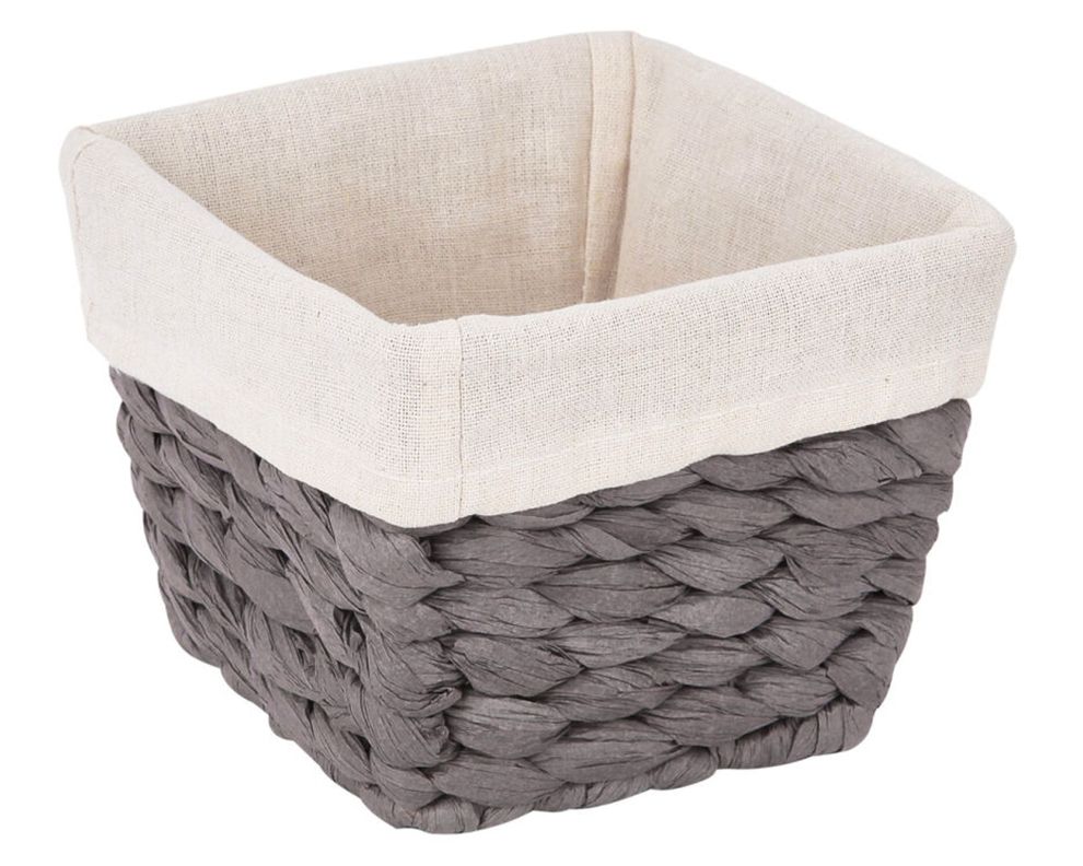 Canasto organizador gris 16x16x12 cm-0