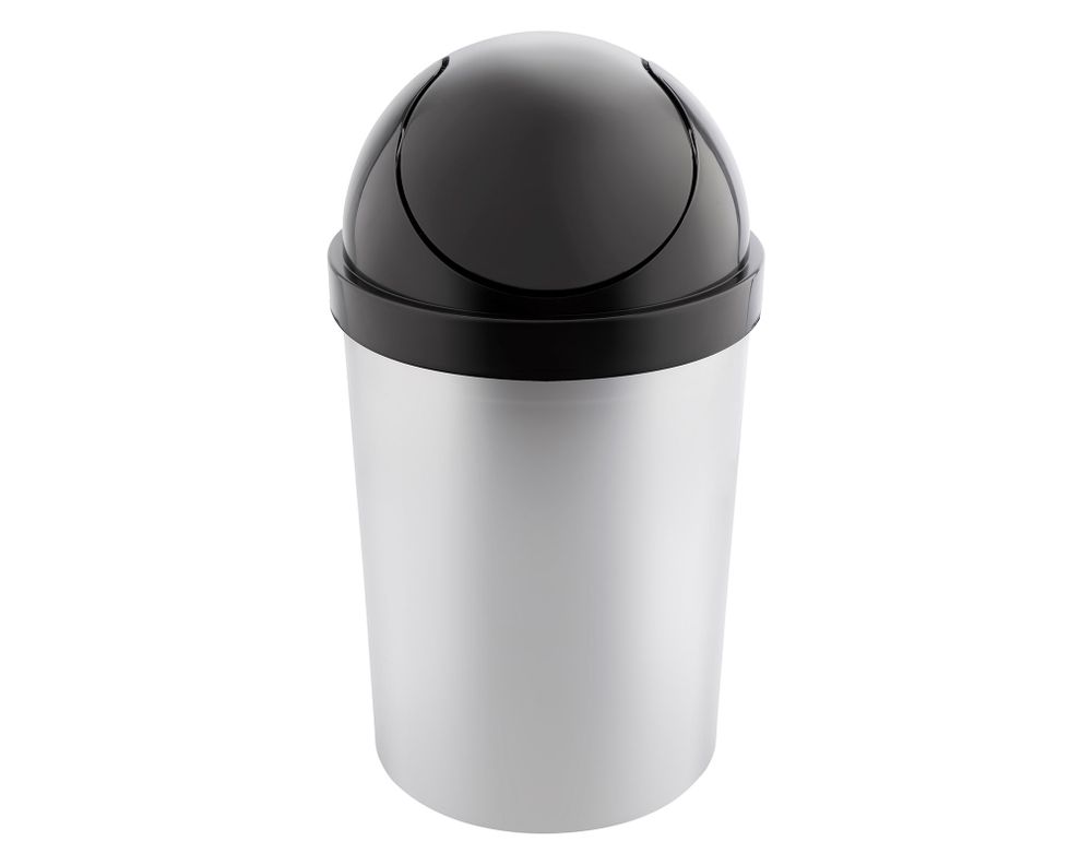Papelero vaivén 8.5 litros Magaly metalizado/negro-0