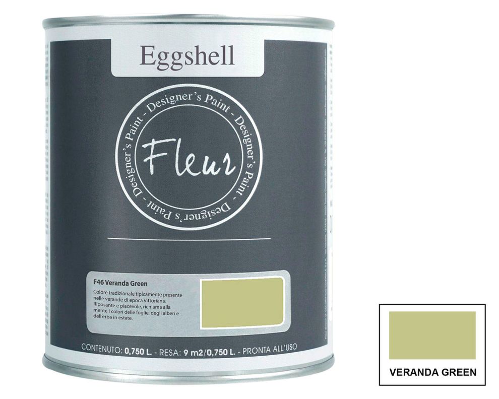 Pintura 750 ml Eggshell veranda green semi satín Fleur-0