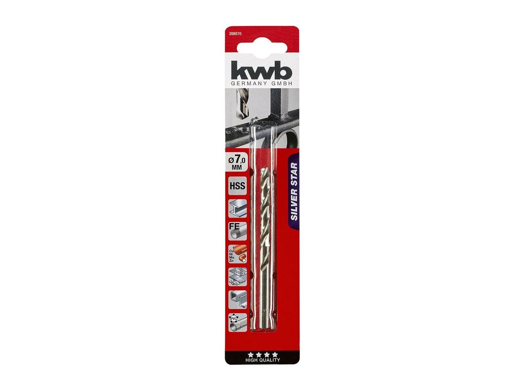 Broca para metal 7 mm HSS silver star 206570 KWB-0