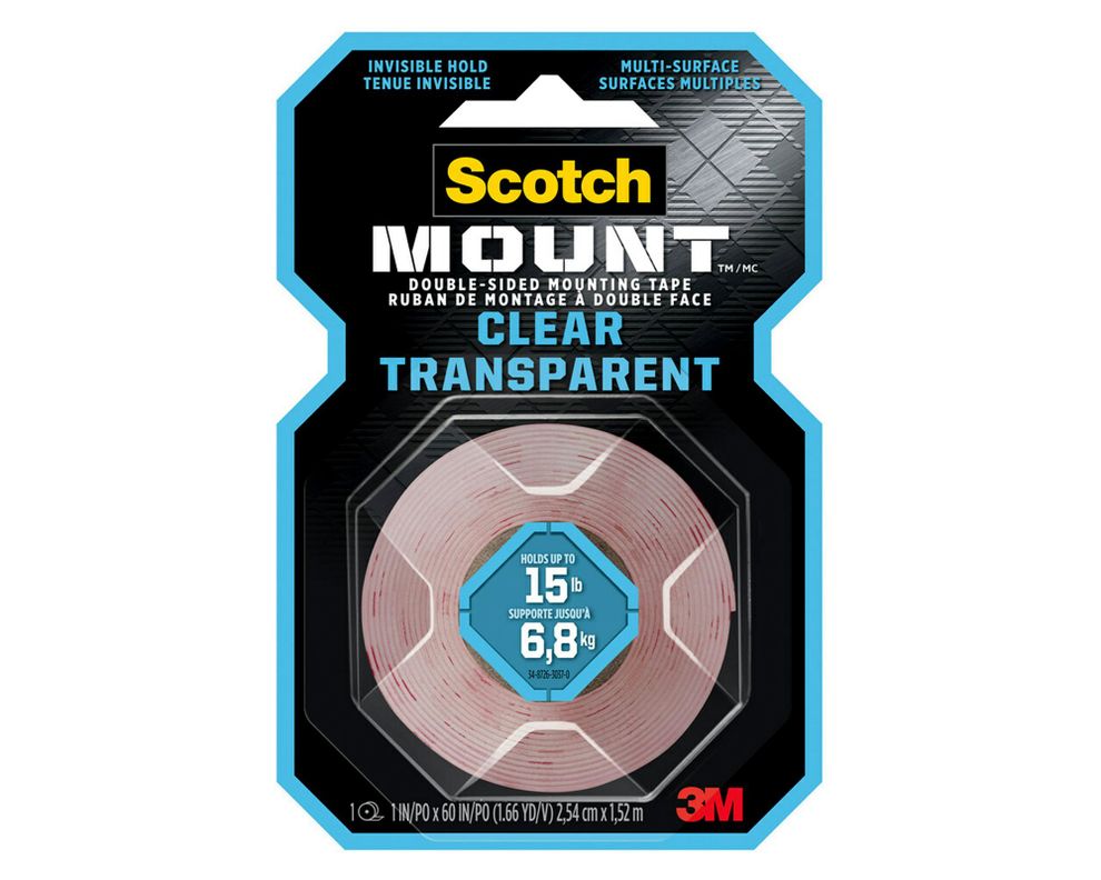 Cinta montaje doble faz Transparente 2.54 cm x 1.52 m-0