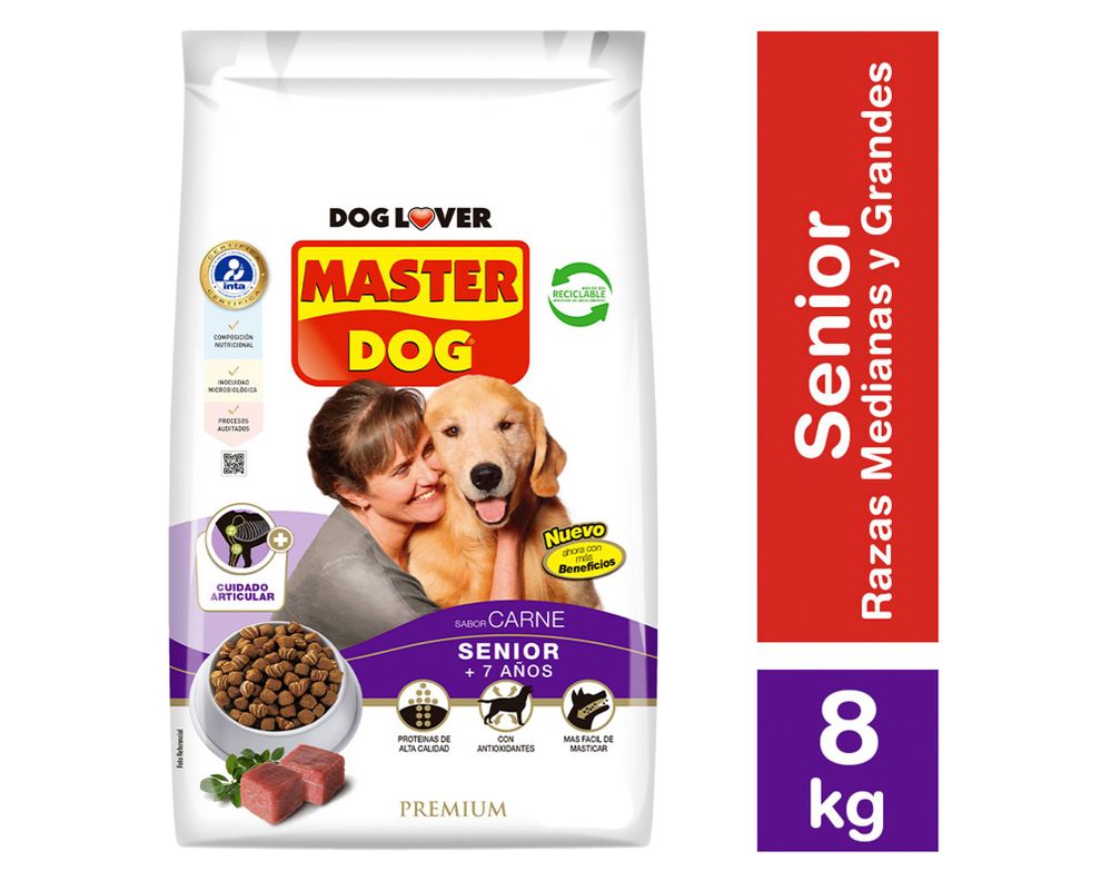 Alimento perro 8 kg Senior carne Master Dog-0