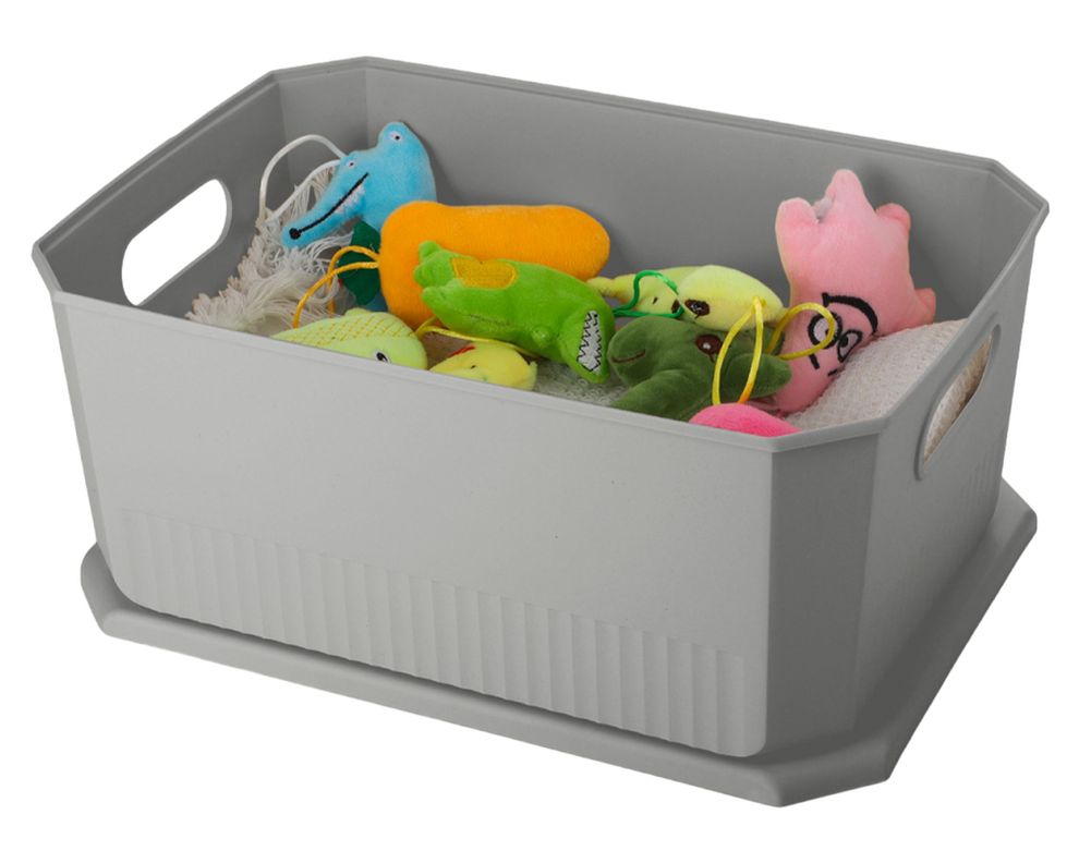 Caja organizadora Octagonal gris 15 litros-1