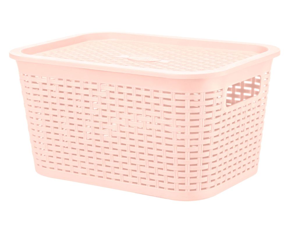 Canasto organizador Tavarua rosado plástico 6.5 lt-1