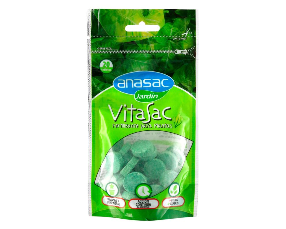 Fertilizante plantas vitasac 20 tabletas 40g anasac-0
