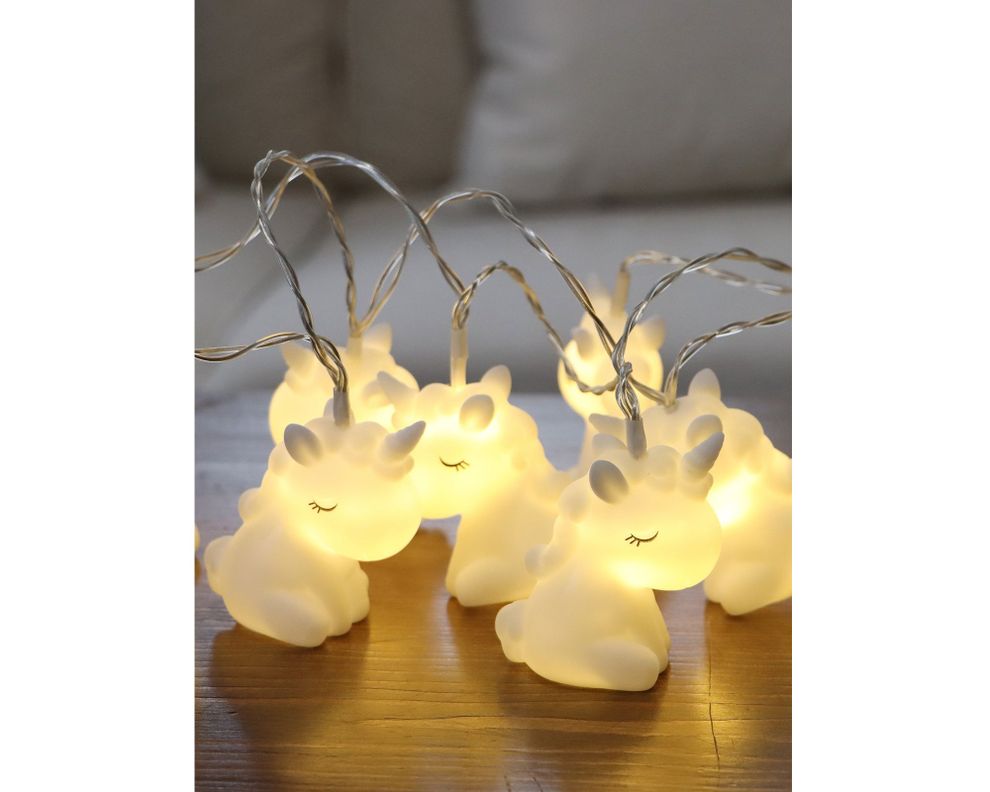 Guirnalda LED 10L luz cálida Unicorn blanco-3
