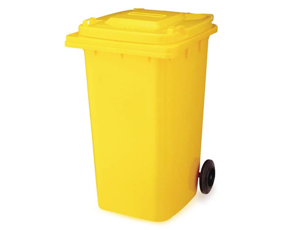 Basurero 120 litros amarillo All Clean-0