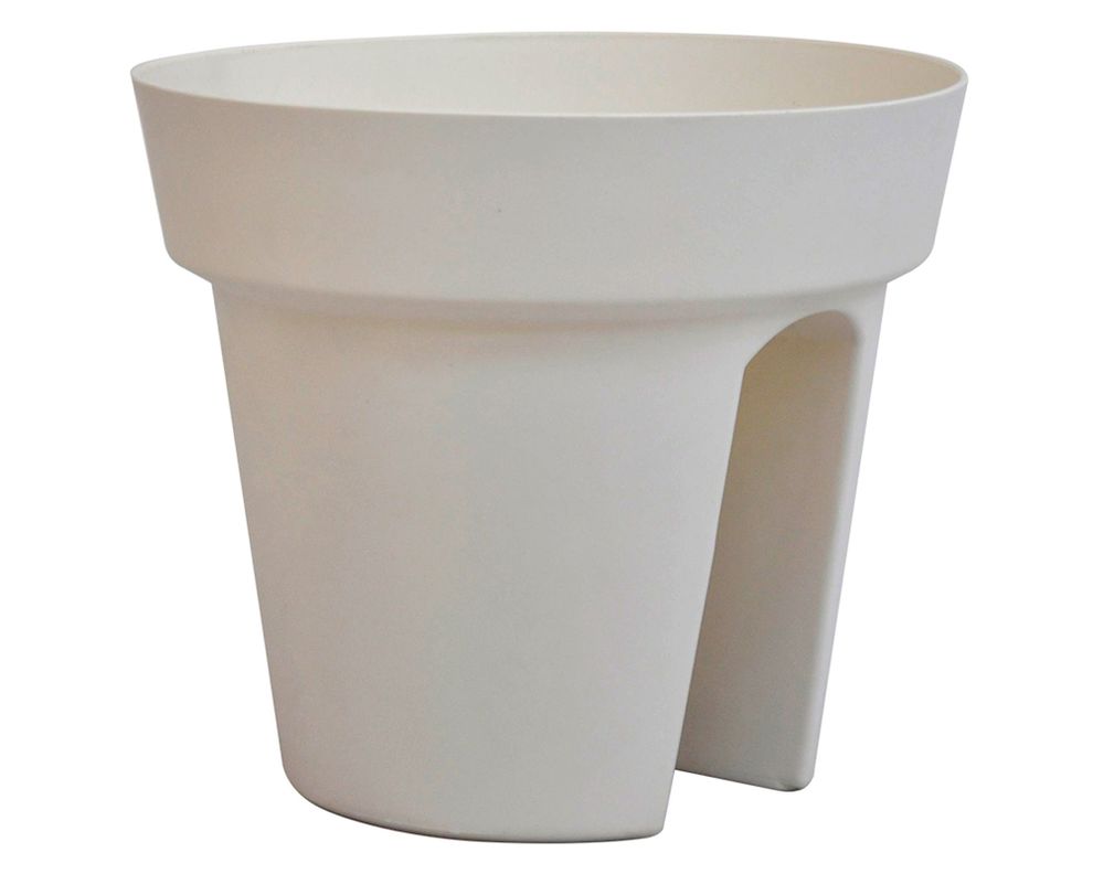 Macetero ranura balcón crema Outzen-0