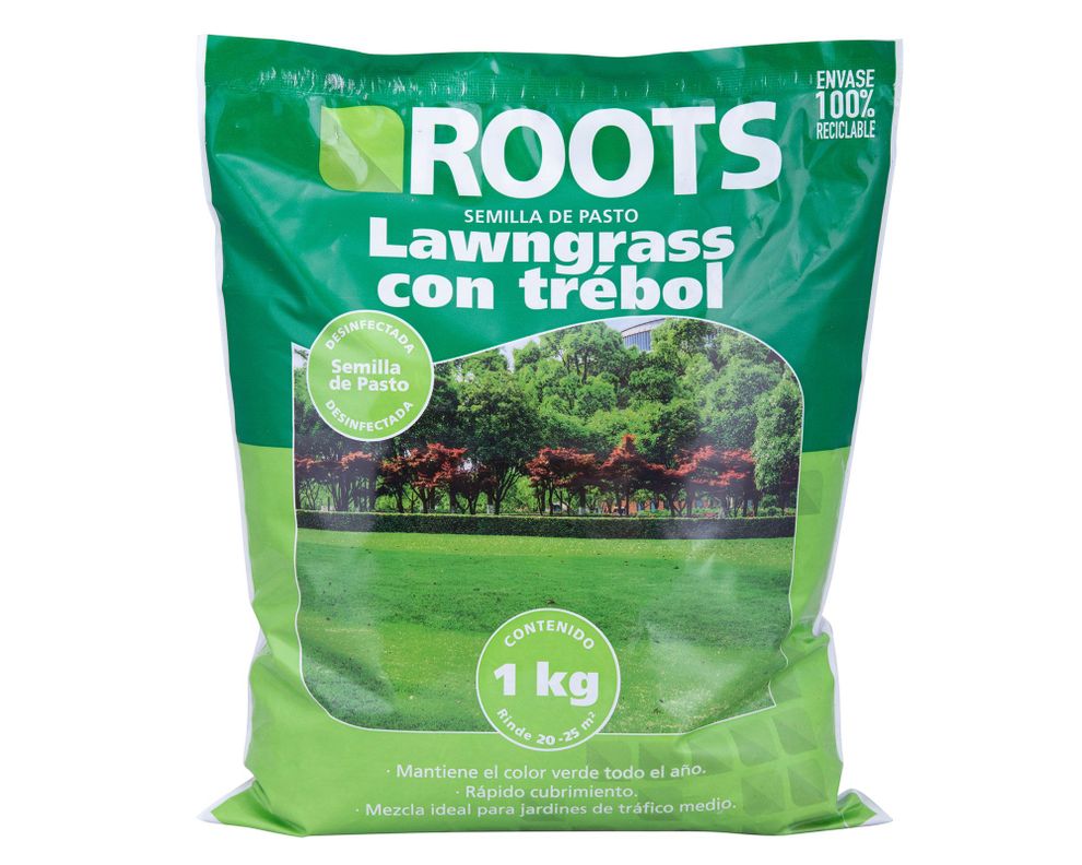 Semilla pasto lawngrass trébol corriente desinfectada 1 kilo Roots-0