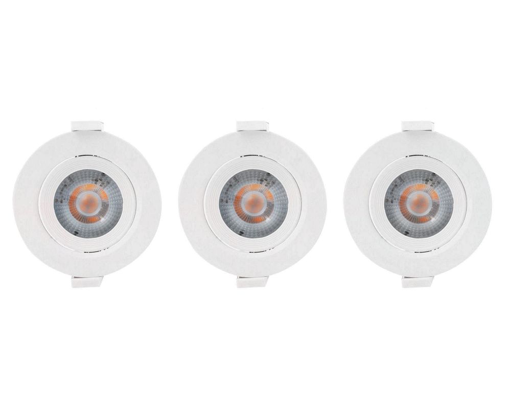 Foco embutido 1L LED 9 cm blanco 3 unidades Drl-4