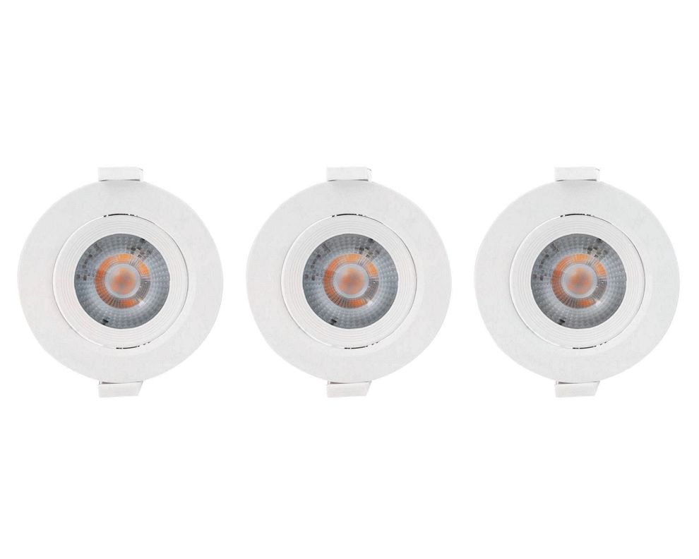 Foco embutido 1L LED 9 cm blanco 3 unidades Drl-0
