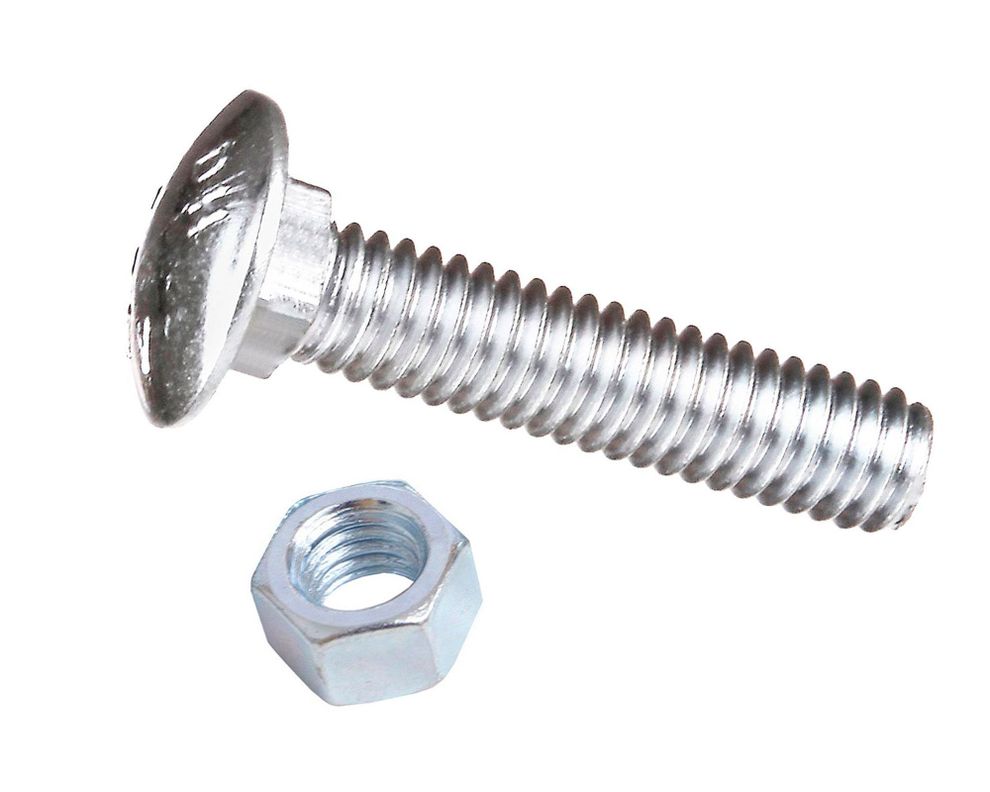 Perno coche 1/4'' x 1'' zincado con tuerca blister 4 unidades Imporper-0