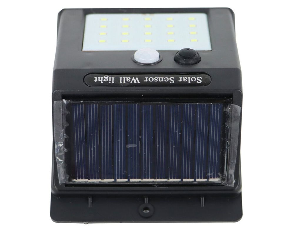 Aplique solar luz fría negro-0