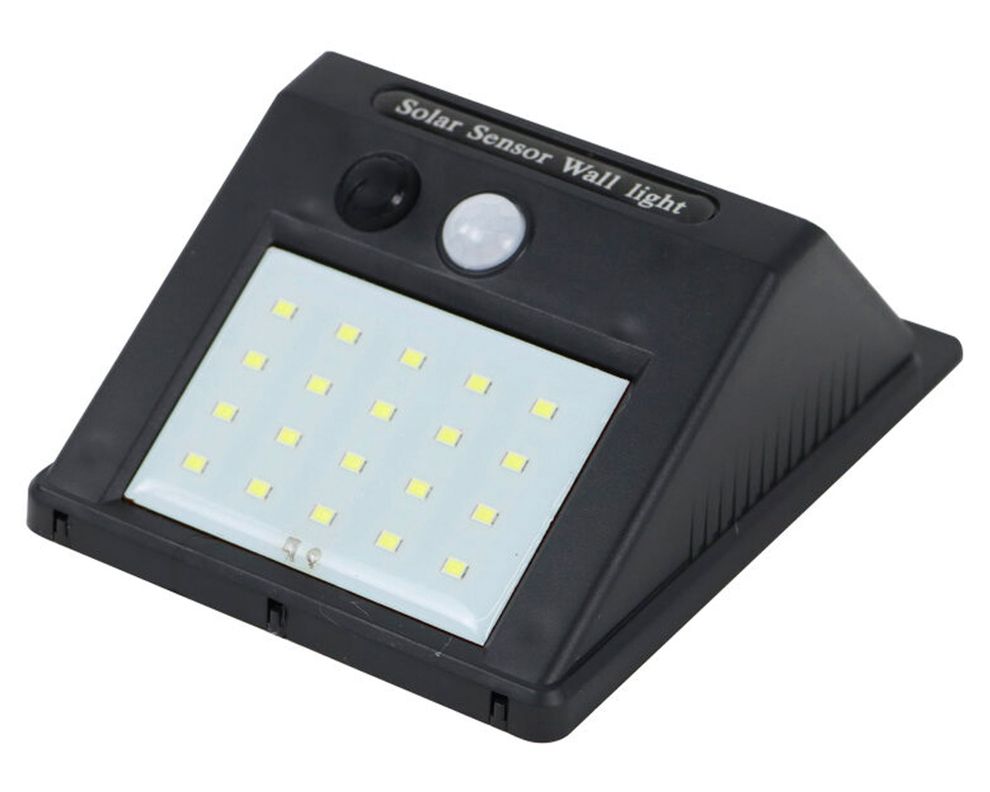 Aplique solar luz fría negro-1