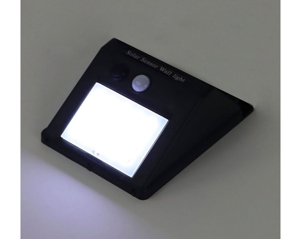 Aplique solar luz fría negro-2