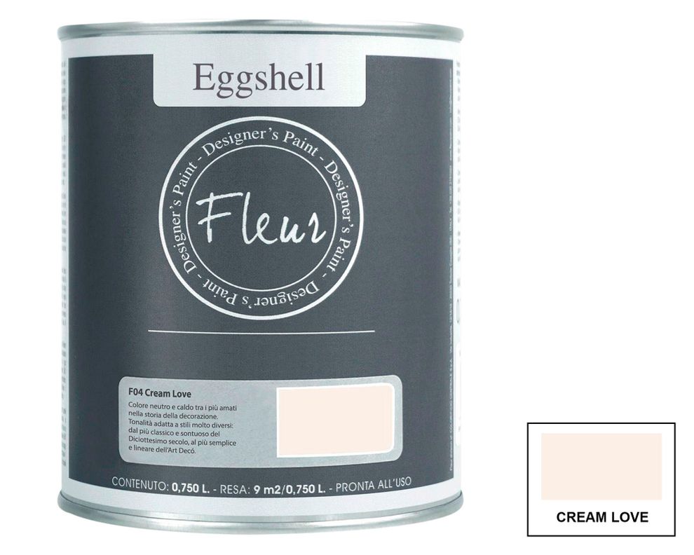 Pintura 750 ml Eggshell cream love semi satín Fleur-0