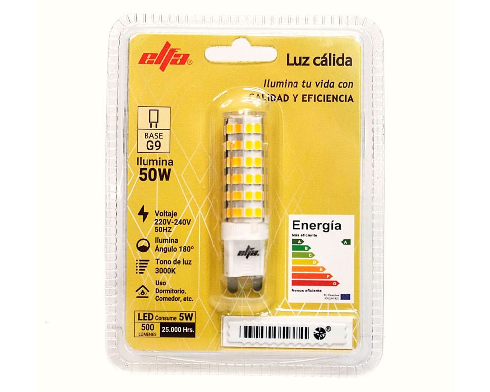 Ampolleta Led 3000K G9 Luz Cálida 5W-1