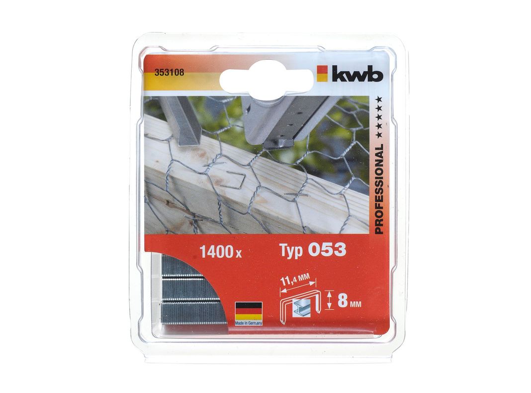 Grapas extra fuertes 8mm (5/16'') 1400 unidades T053 KWB-1