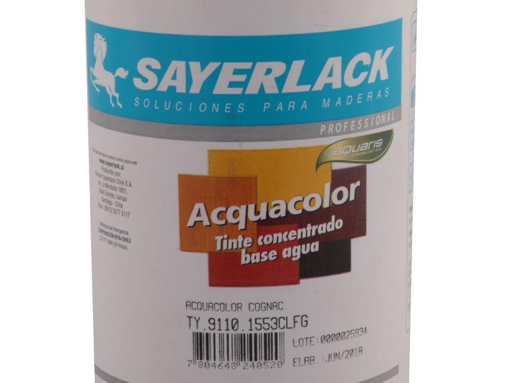 Tinta base agua 1 litro Aqcuacolor cognac Sayerlack-2