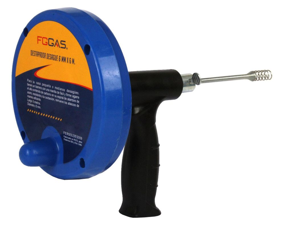 Destapador desagüe 6 mm x 6 metros pistola Fg gas-0