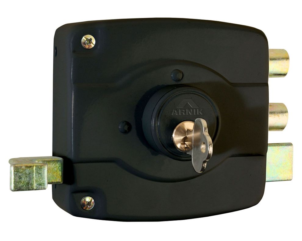Cerradura sobreponer acceso principal/ reja AR01N+ negro Arnik-0