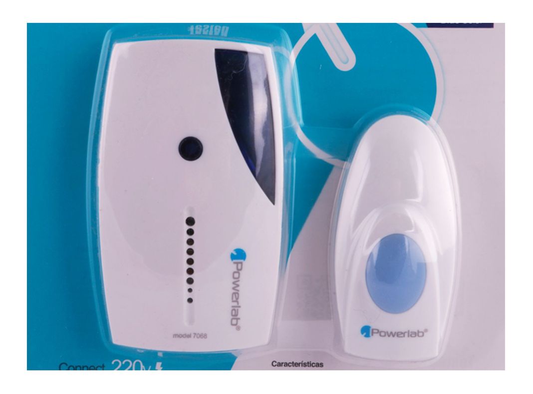 Timbre inalámbrico 36 melodías Doorbell azul/blanco Powerlab-4