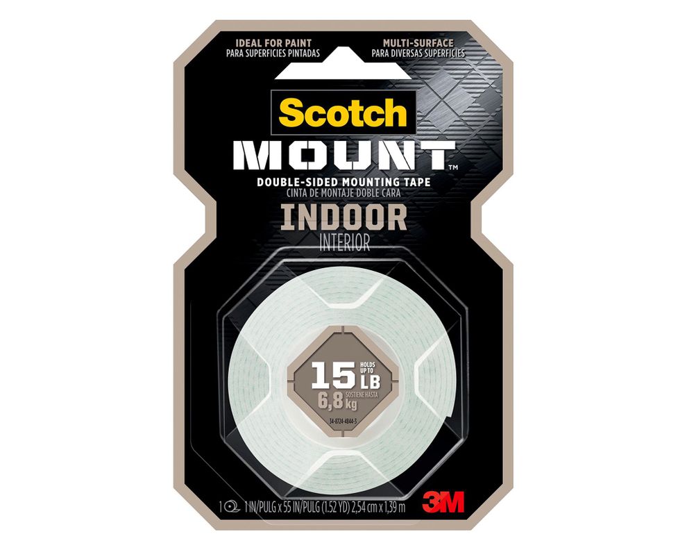 Cinta montaje doble faz Interior 2.54 cm x 1.39 m blanco-0