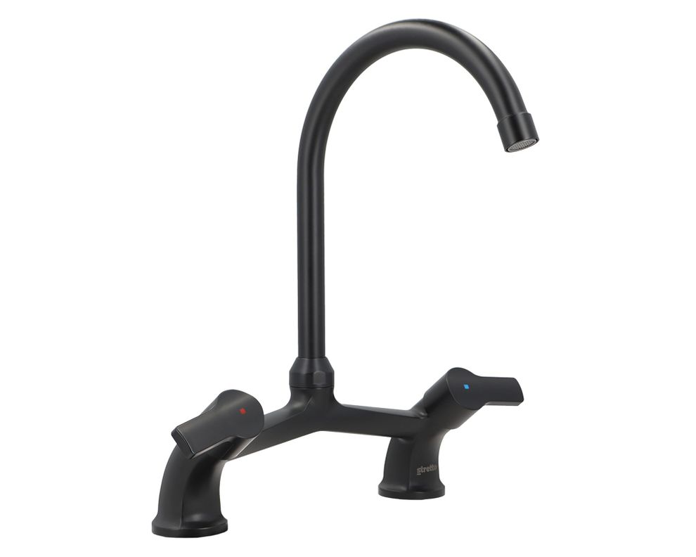 Monomando lavaplatos Bogen negro mate-0