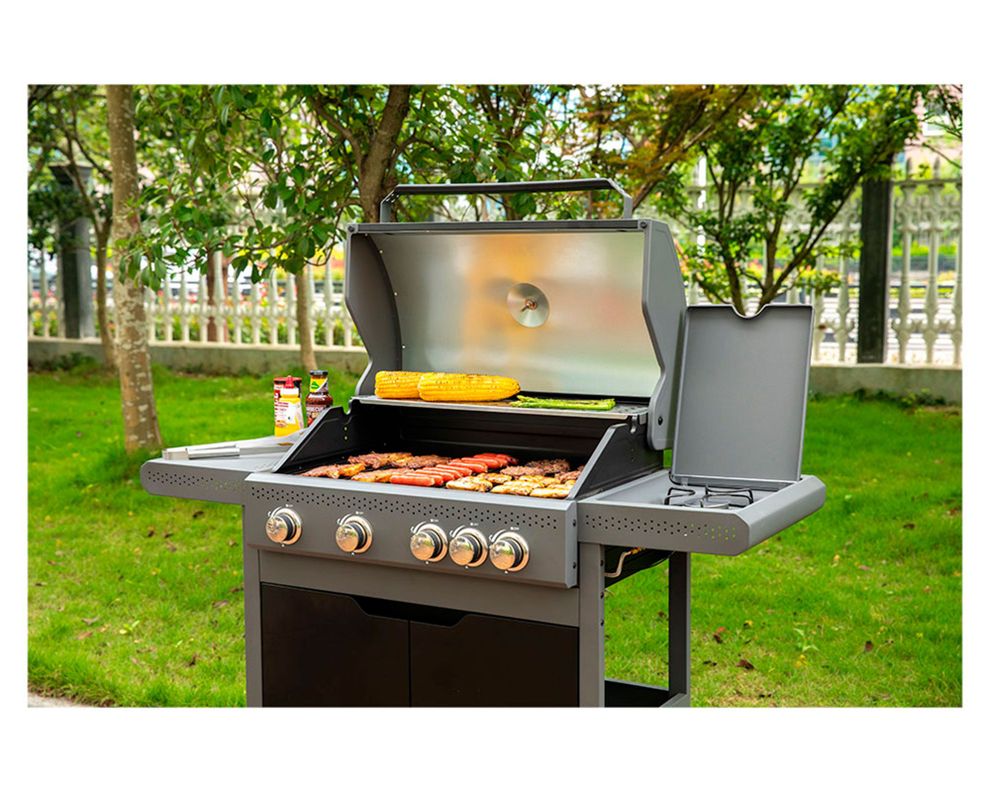 Parrilla a gas 4 quemadores + quemador lateral Misisipi-3