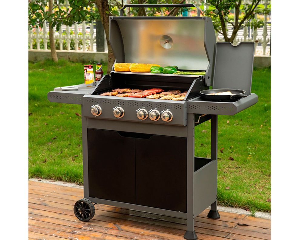 Parrilla a gas 4 quemadores + quemador lateral Misisipi-8