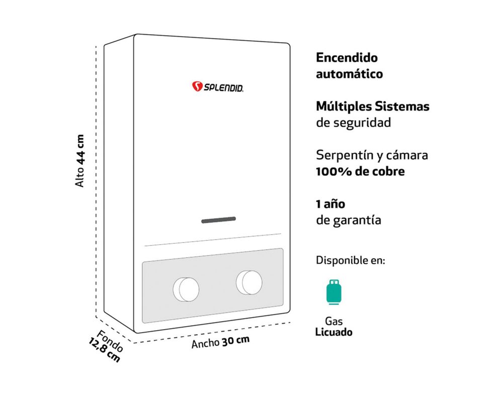 Calefont MV SB 5-1 5 lt tiro natural gas licuado-3