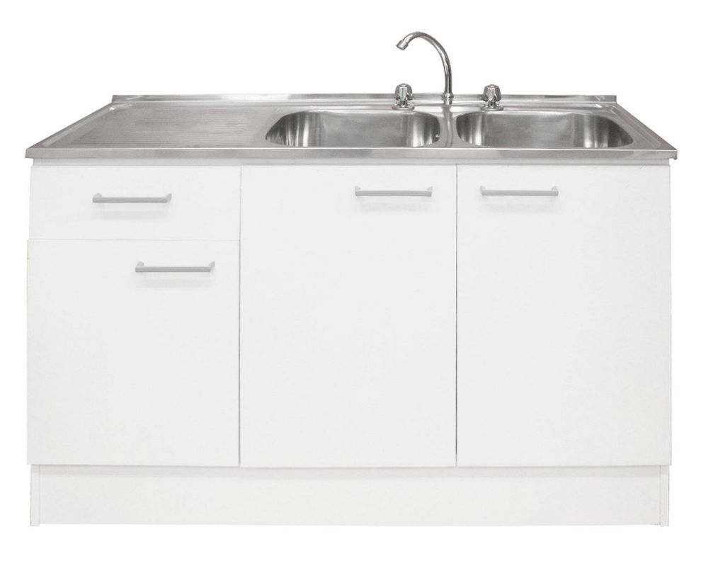 Mueble base lavaplatos EI 3 puertas 1 cajón blanco Mobikit-1