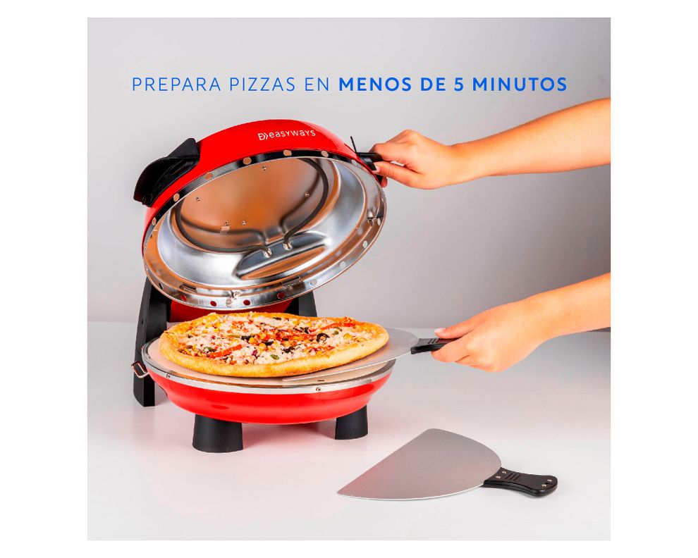 Horno eléctrico pizza 1200W Pizza Oven rojo-2