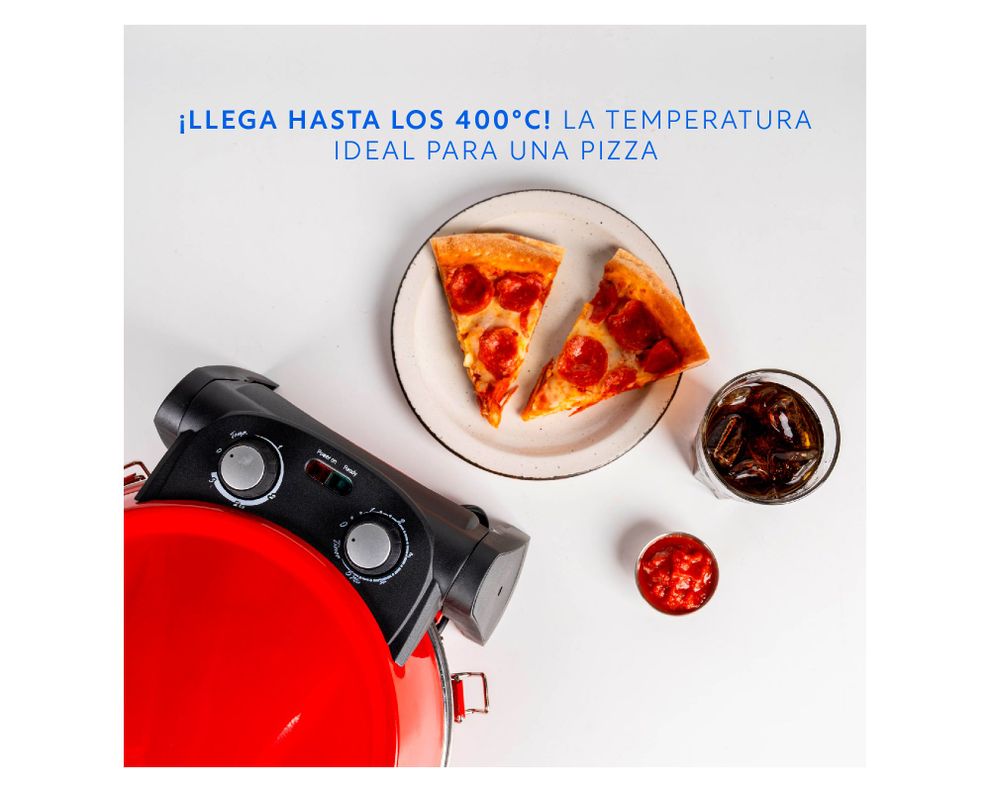 Horno eléctrico pizza 1200W Pizza Oven rojo-4