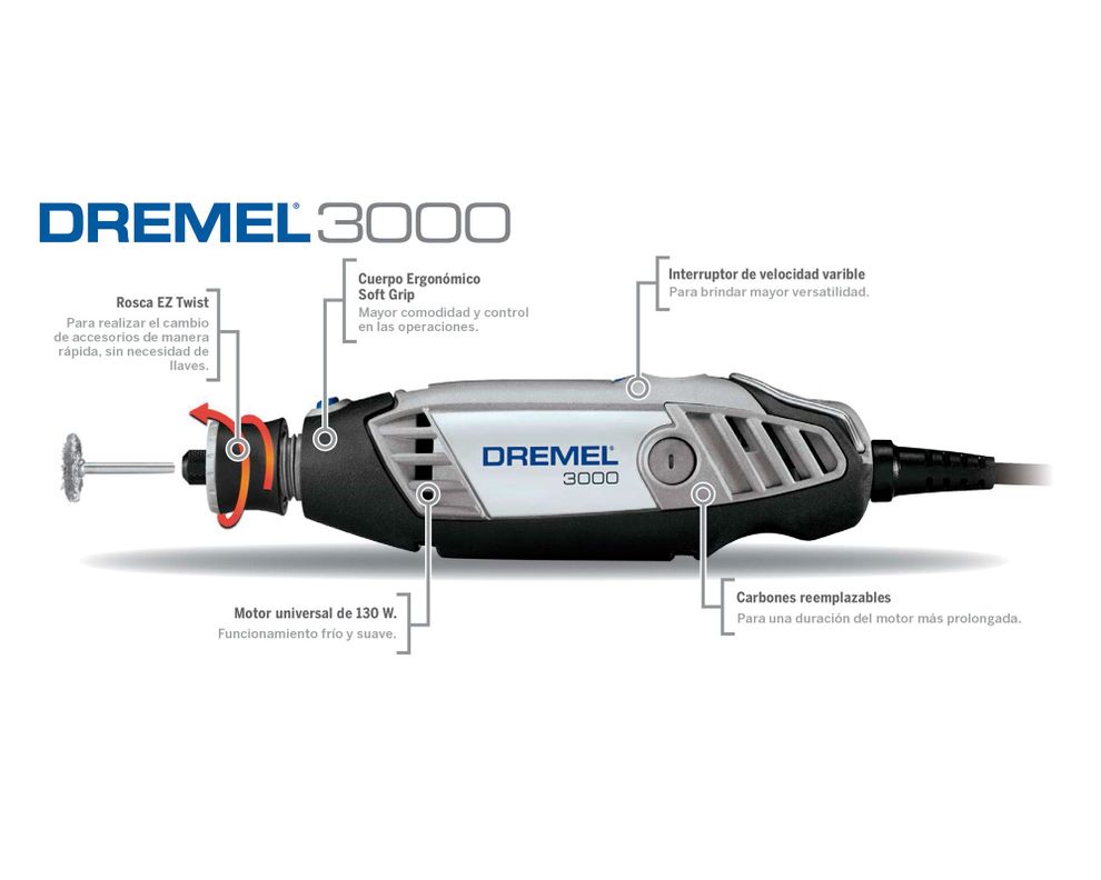 Multipropósito 120W 3000 + 27 accesorios Dremel-2