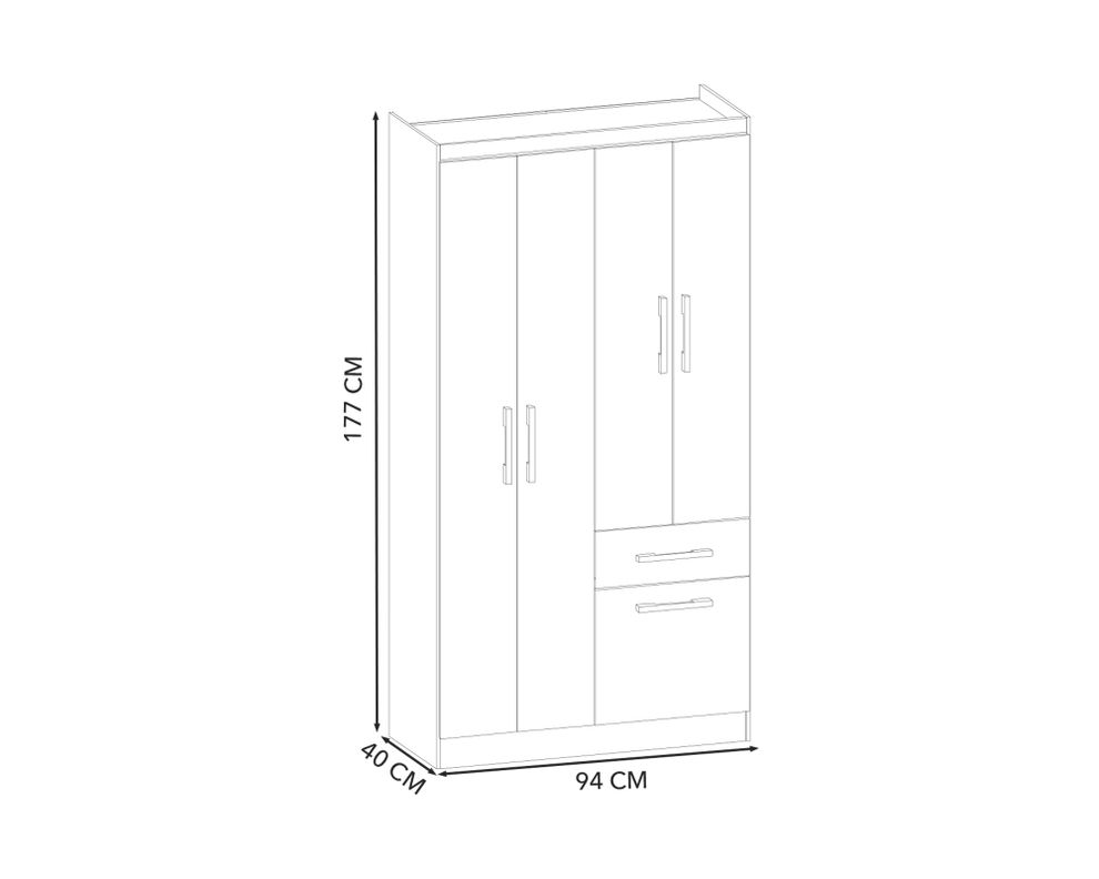 Clóset 4 puertas 1 cajón 1 zapatera tabaco-4