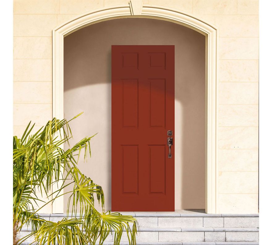 Puerta Metálica Sinfonía 90x200 cm Cerezo Sin perforación Masonite-0